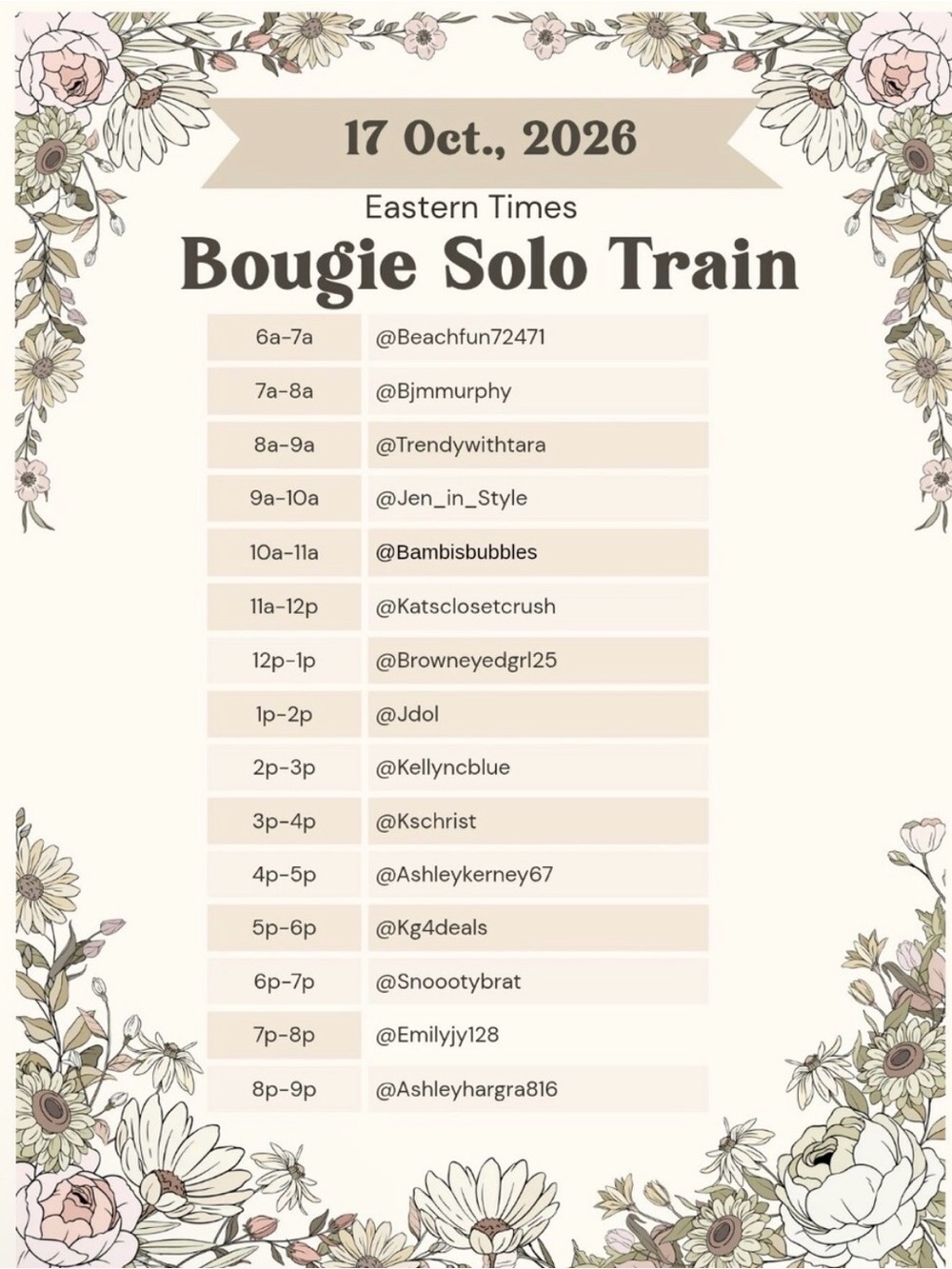 Bougie Solo Train Show October 17 hosted by Jen_in_style 🩷